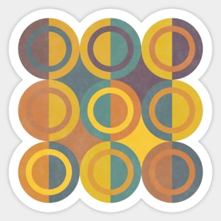 Geometric Shapes Orange Green Circles Sticker